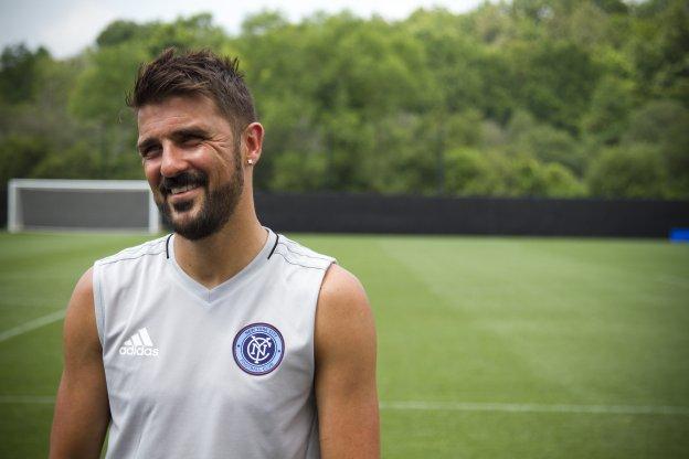 Villa, durante el entrenamiento del New York City