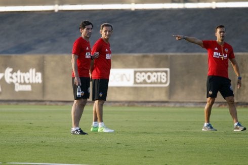 Marcelino y Chema Sanz, en un entrenamiento.