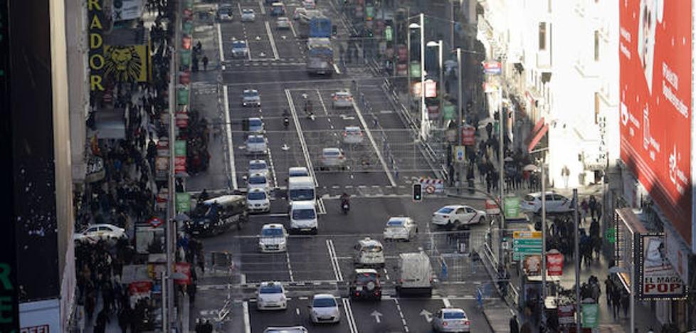 La Gran Vía de Madrid será semipeatonal de forma permanente a partir de Navidad