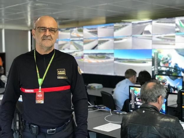 Jorge Sánchez, coordinador de los bomberos en el Circuit. / m. r.