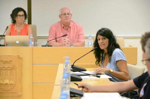 Beatriz Jiménez e Isabel Martín, en un pleno. / lp
