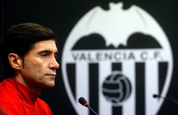 Marcelino, durante su comparecencia de ayer. / efe/k. f.