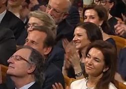 Juan Roig, arriba a la izquierda, durante el concierto en Viena. / RTVE/