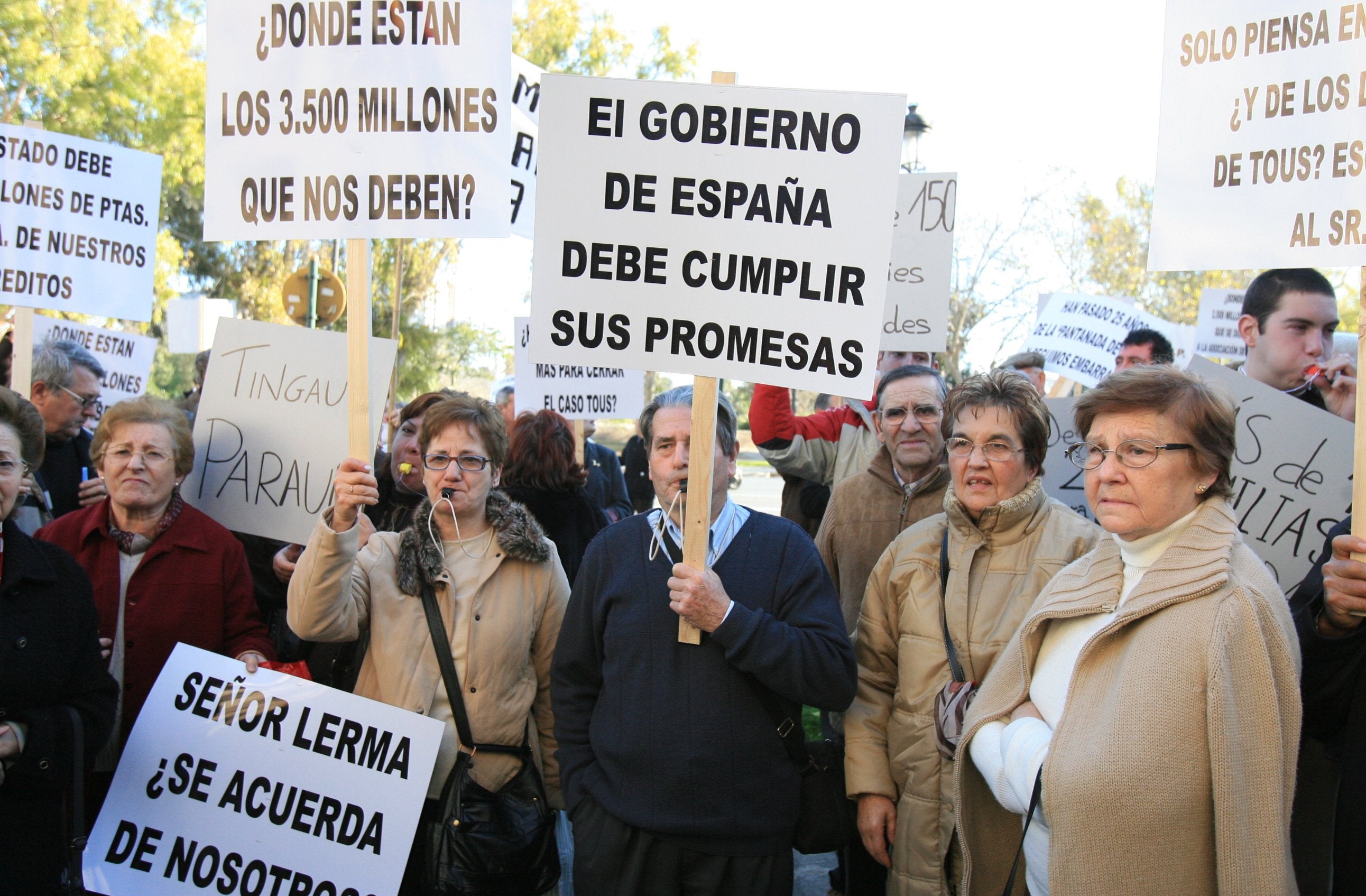 Protesta reciente de los afectados./