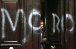 Imagen de archivo de una pintada racista en el Consulado de Marruecos en Valencia./