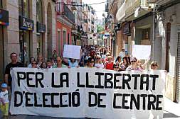 Manifestación que tuvo lugar ayer en Algemesí./