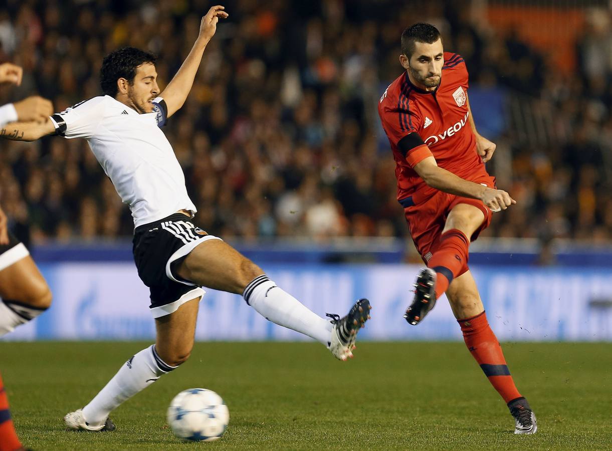 El Valencia-Olympique de Lyon, en imágenes