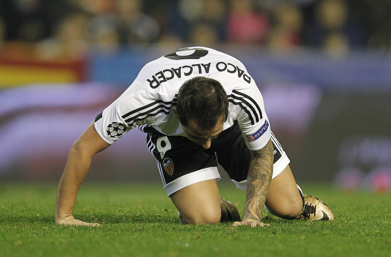 El Valencia-Olympique de Lyon, en imágenes