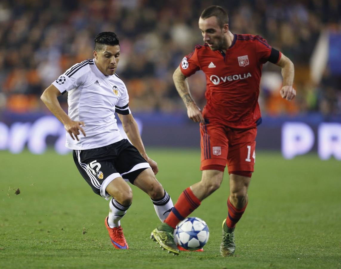 El Valencia-Olympique de Lyon, en imágenes