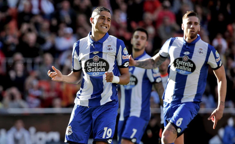 El Valencia CF-Deportivo de la Coruña, en imágenes