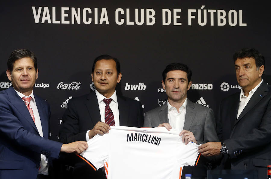 Fotos de la presentación de Marcelino como nuevo entrenador del Valencia CF