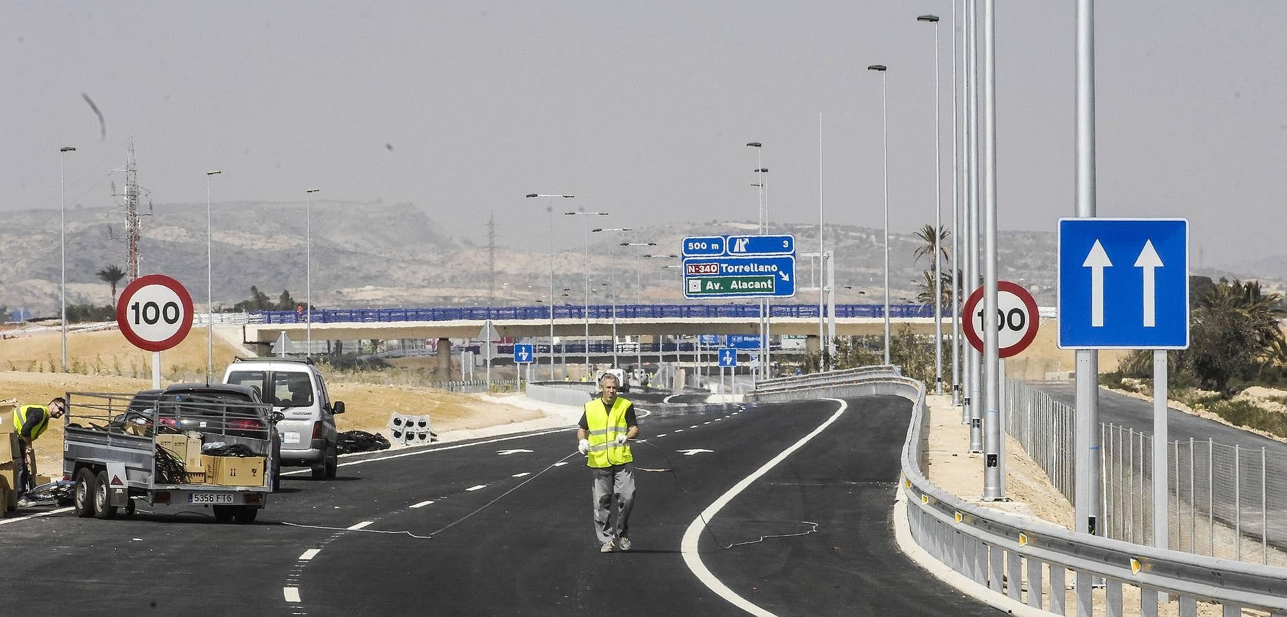 Obras en la carretera de la Ronda Sur de Elche