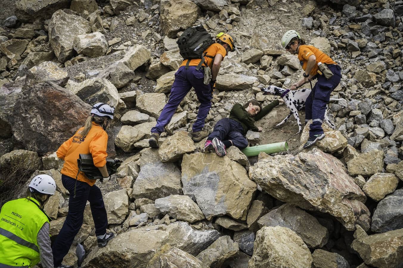 Simulacro en la cantera de Cox