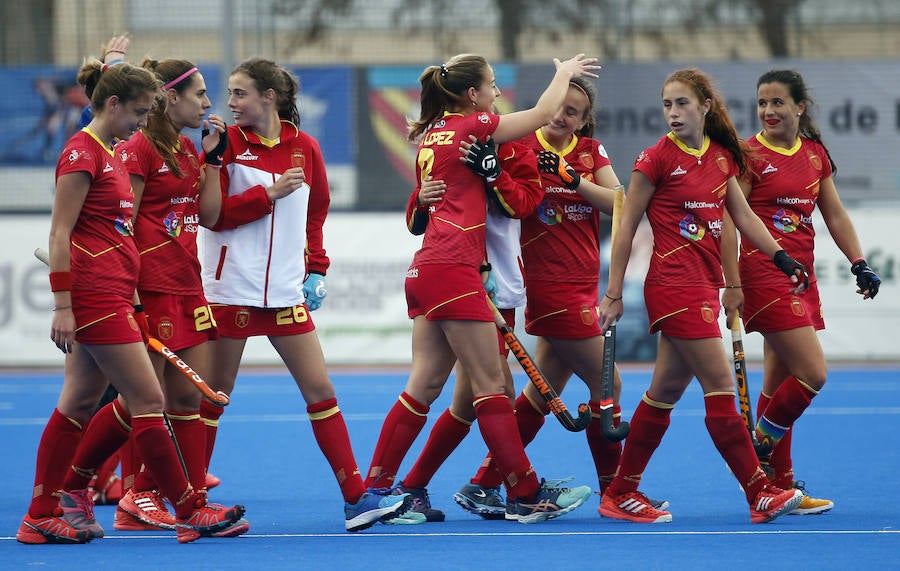 Fotos de España-Escocia en la semifinal de la Ronda 2 de la Liga Mundial de hockey