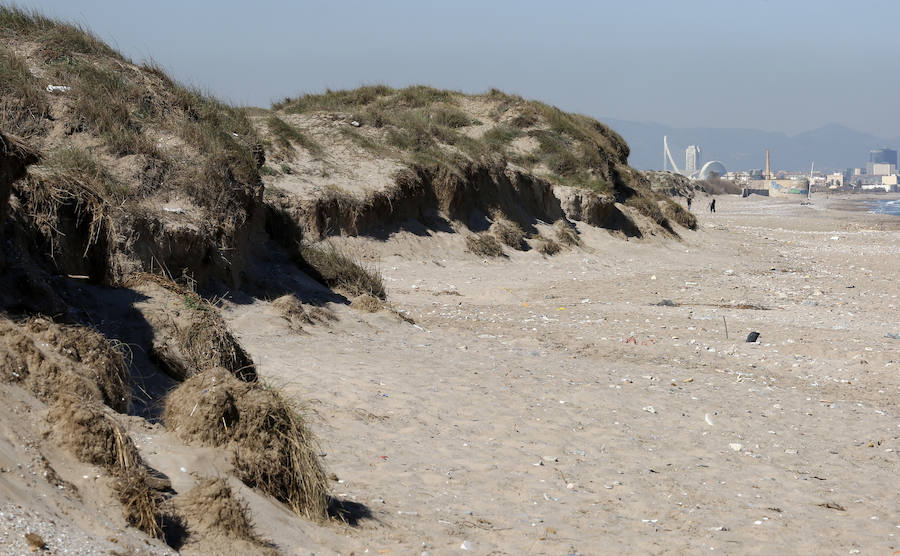 Fotos del estado de la playa de El Saler