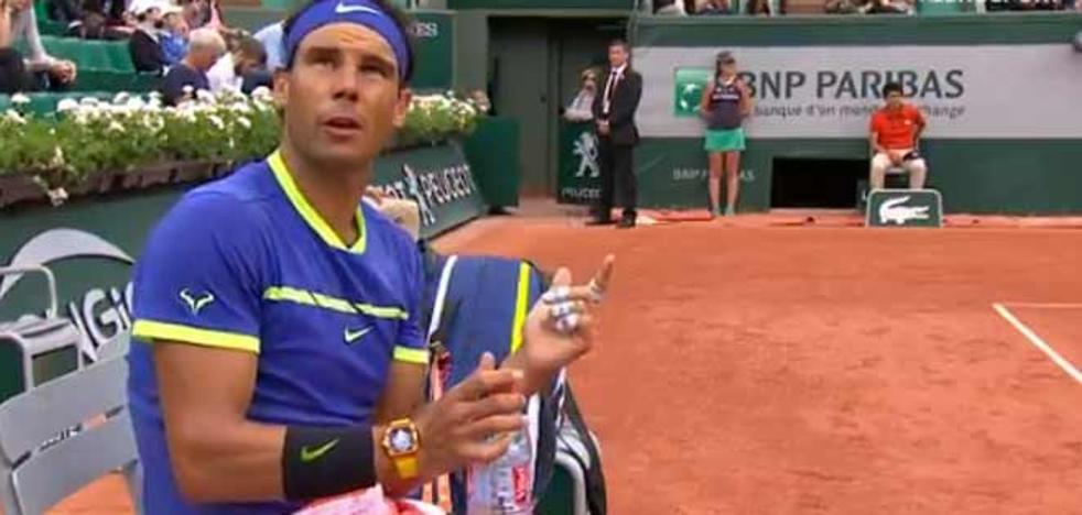 La bronca de Rafael Nadal con el juez de silla en Roland Garros 2017