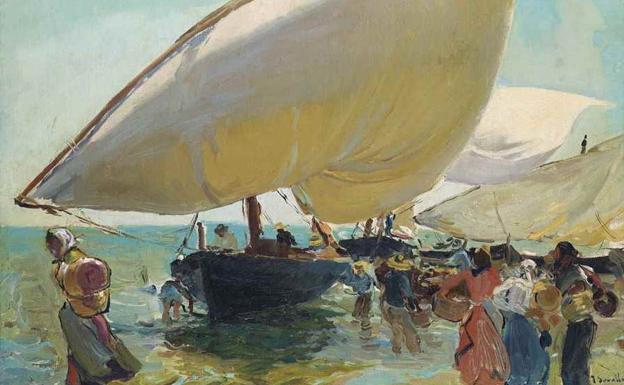 El cuadro de Joaquín Sorolla 'Llegada de las barcas' sale a subasta en Londres