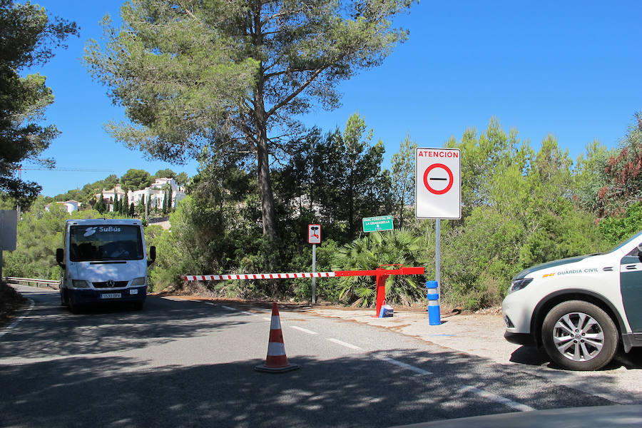 Fotos de las restricciones de acceso a la cala Granadella