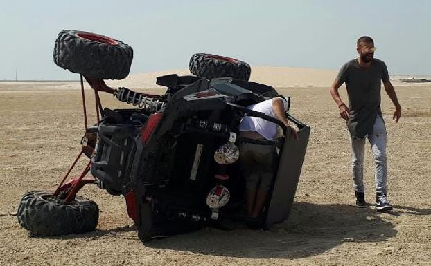 Espectacular accidente de Gerard Piqué en Qatar