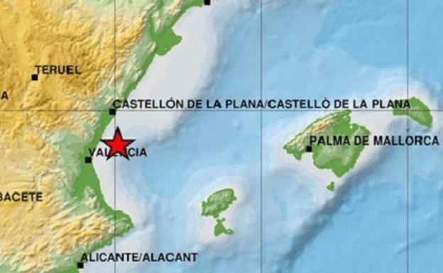 Terremoto de magnitud 2,8 en el Golfo de Valencia