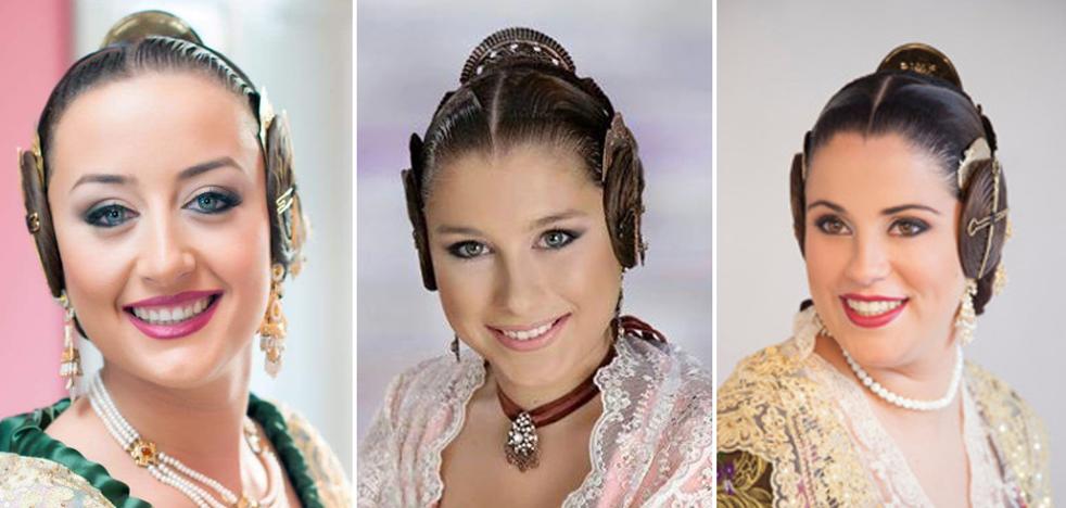 Falleras preseleccionadas para la corte de honor de 2018 en La Seu-La Xerea-El Mercat, Jesús, Botànic-La Petxina, Rascanya y Saidia