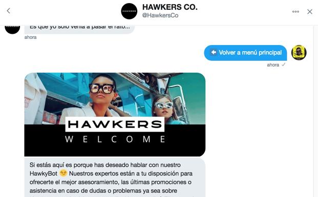 Hawkers abre su tienda en Twitter