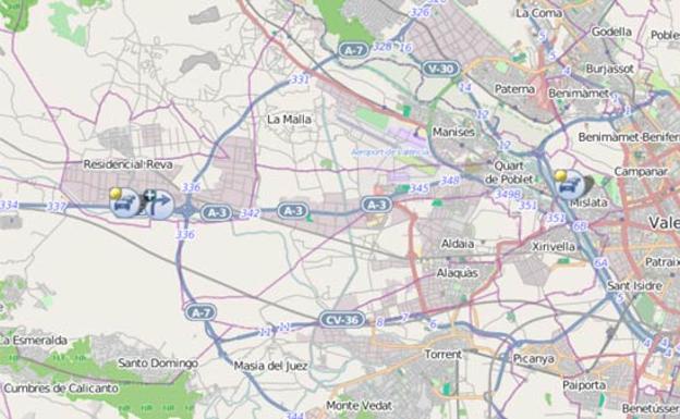 Retenciones de 4 km en la conexión de la A-3 y la A-7 en el inicio de la Operación Agosto