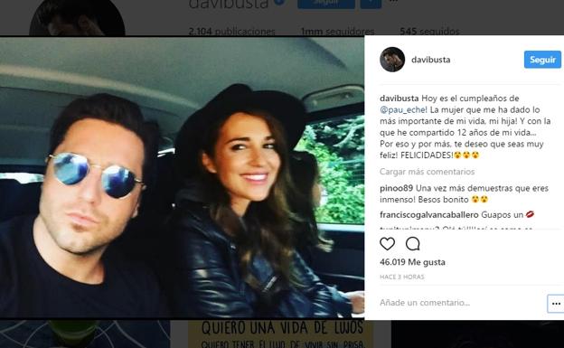 David Bustamante felicita a Paula Echevarría por su 40 cumpleaños