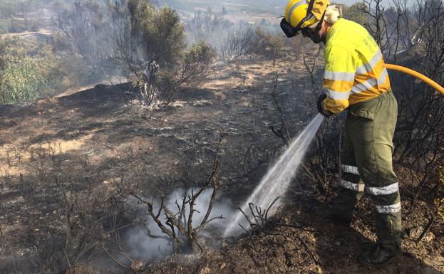 Declarados cinco incendios forestales en Jérica, Ayora y Torreblanca