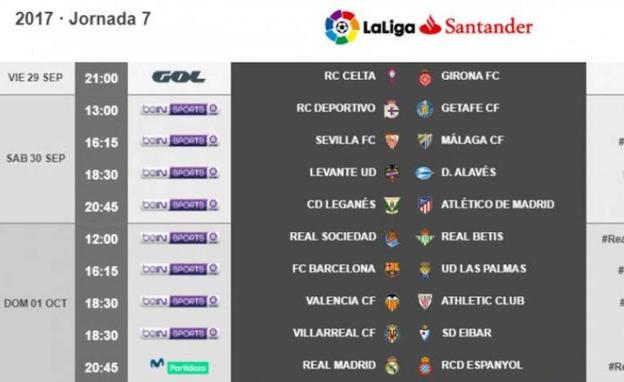 Ya se conocen los horarios la séptima jornada de LaLiga para el Valencia C.F y el Levante U.D