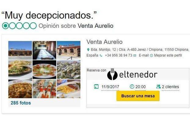 La contundente respuesta de un restaurante de Chipiona a unos clientes «muy decepcionados»