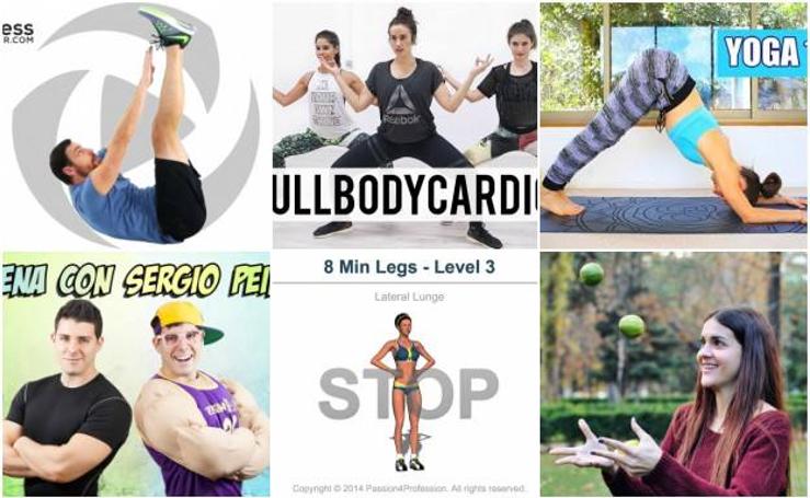 Fotos de los canales de Youtube y cuentas de Instagram de gurús del deporte para ponerte en forma