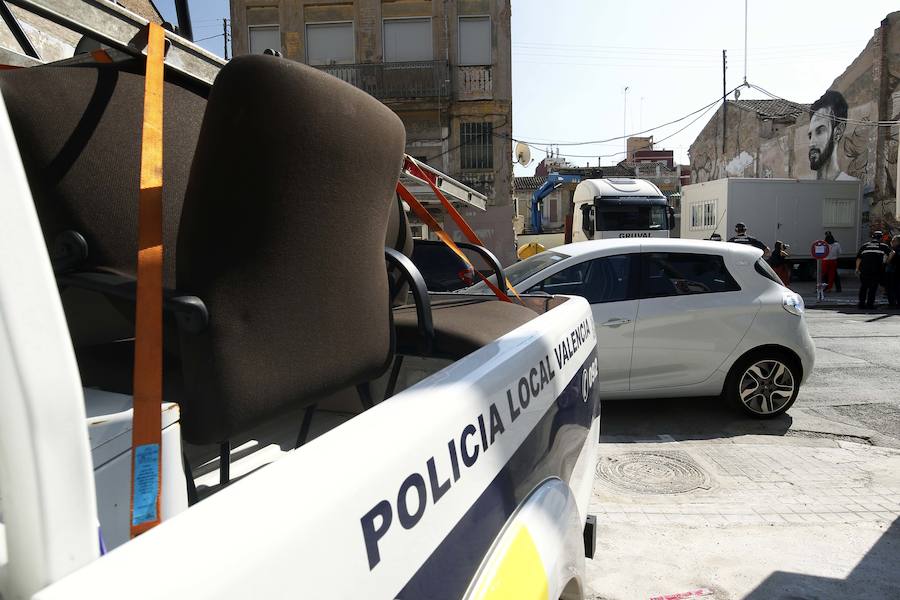 Fotos del retén de la Policía Local en el Cabañal