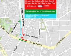 El Ayuntamiento de Valencia restringe el acceso de tráfico privado a la plaza de San Agustín