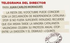 Telegrama para Juan Carlos Moragues