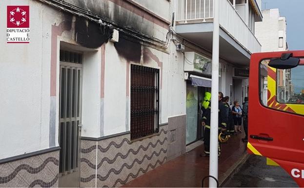 Un rayo impacta en la fachada de una casa de Oropesa