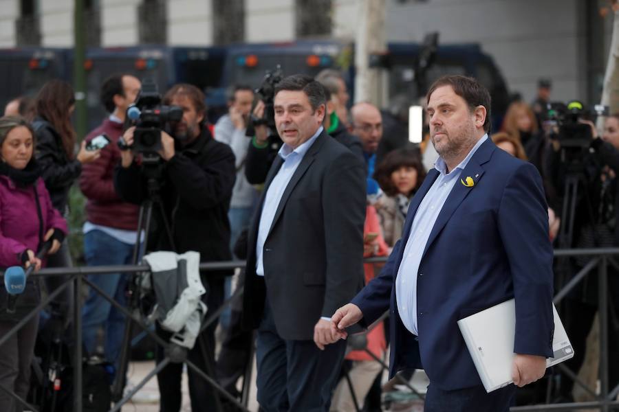 Llegada de los exmiembros del Govern a la Audiencia Nacional
