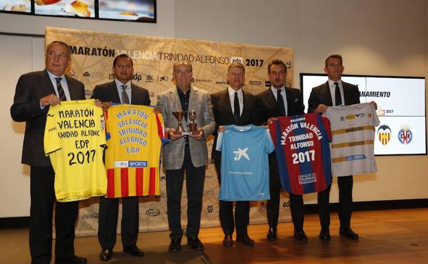 Valencia CF, Levante UD, Villarreal CF y Valencia Basket vuelven a hermanarse por el maratón