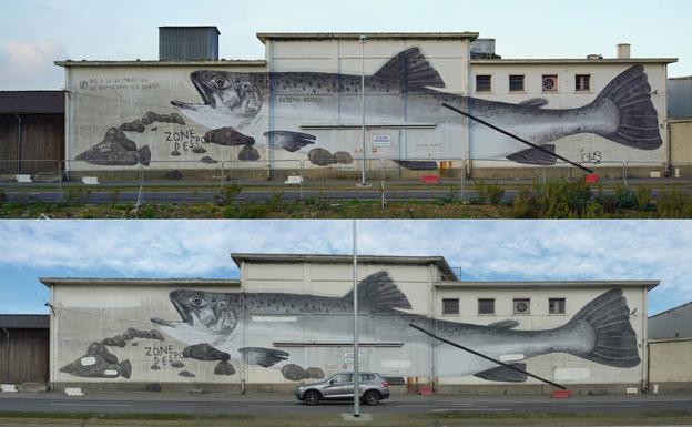 Un mural de Escif, censurado en Francia