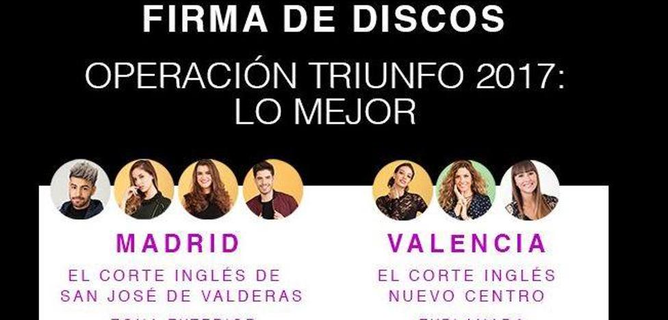 Concursantes de Operación Triunfo 2017 firmarán discos en Valencia el sábado 9 de diciembre