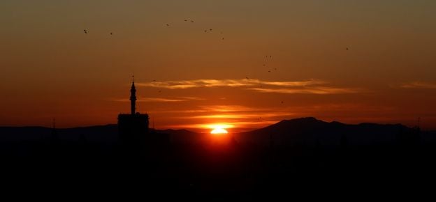 Espectacular atardecer del día de Navidad en Valencia