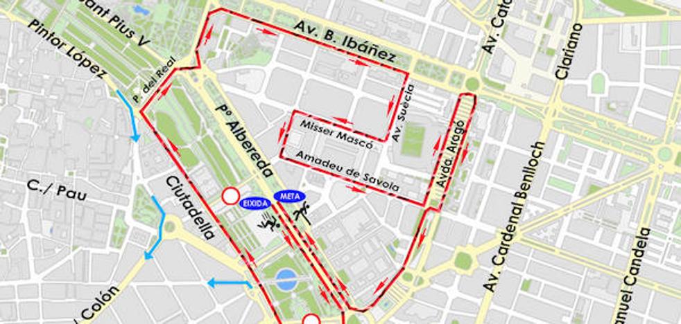 Calles cortadas el sábado y el domingo por la celebración de la 10K Valencia Ibercaja 2018