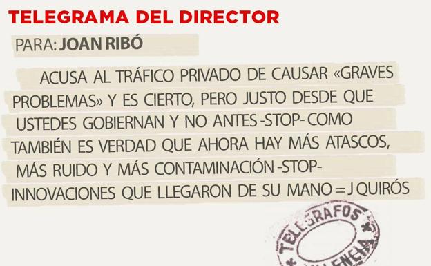 Telegrama para Joan Ribó