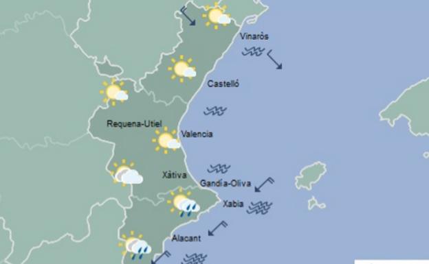 Temperaturas en descenso en la Comunitat y lluvias ocasionales mañana en la mitad sur