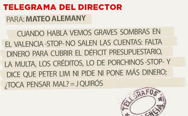 Telegrama para Mateo Alemany