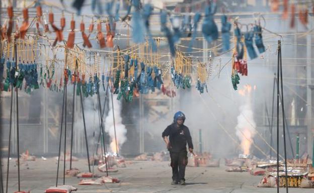 Así ha sido el estruendo infernal de Gironina en las Fallas 2018