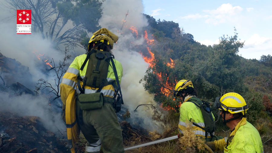 Incendio forestal en el Collado de Arenoso de Montán (Castellón)