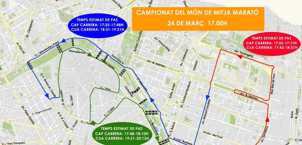 Cómo llegar en autobús a la zona cero del Mundial de Medio Maratón y dónde aparcar