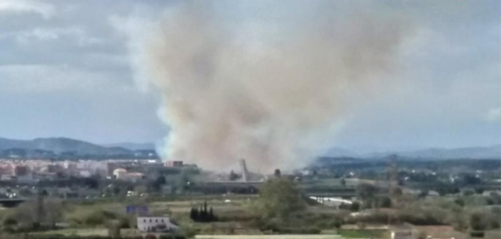Un incendio en el parquedel Turia obliga a desalojar casas y a cortar la N-220