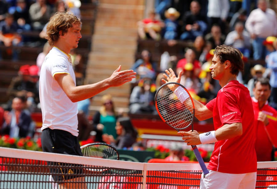 Fotos del primer partido de Copa Davis entre Ferrer y Zverev